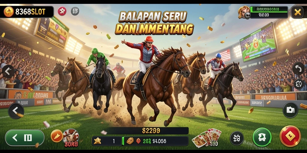 Screenshot gameplay 8368SLOT menampilkan balapan yang intens dan penuh adrenalin.
