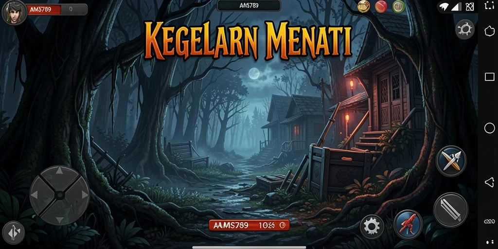 Screenshot gameplay AMS789 menampilkan suasana gelap dan menegangkan.