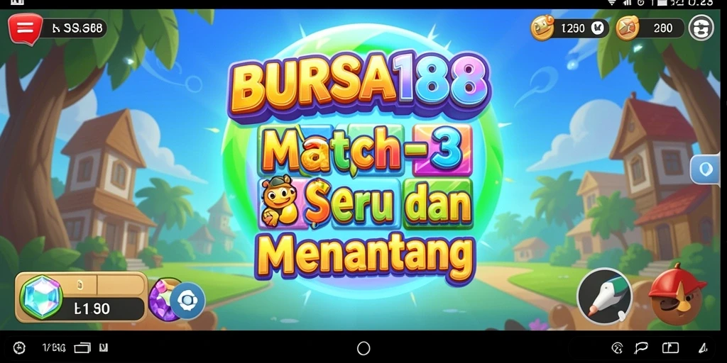 Tampilan gameplay BURSA188 yang menakjubkan dalam permainan Match-3.