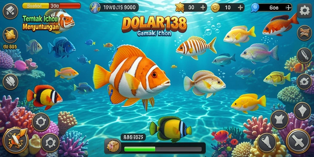 Screenshot gameplay DOLAR138 menampilkan aksi menembak ikan yang seru.