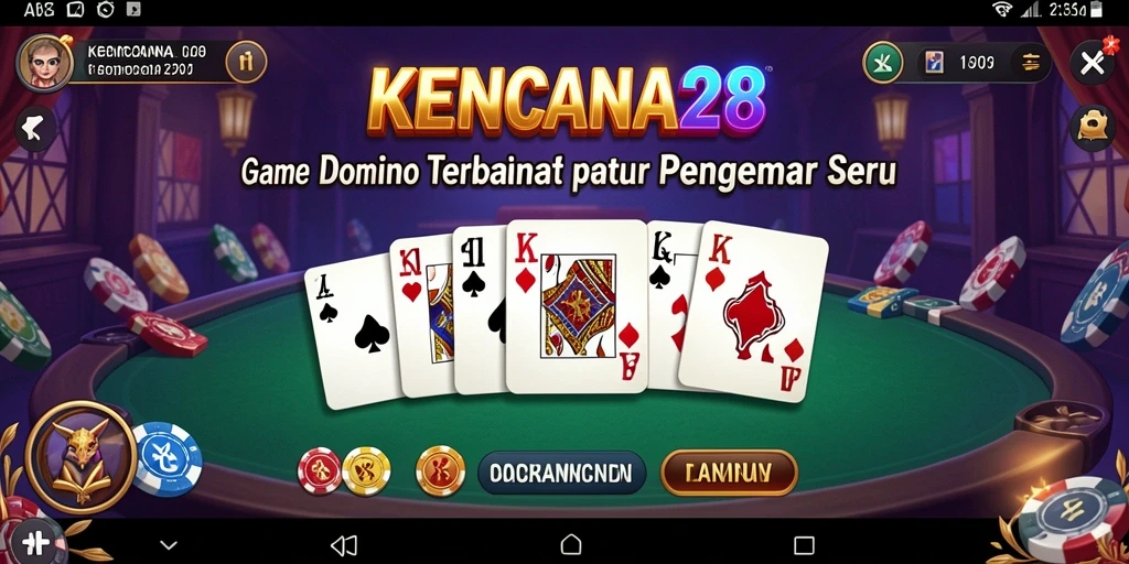 Tampilan gameplay seru dari KENCANA28 saat bermain Domino.