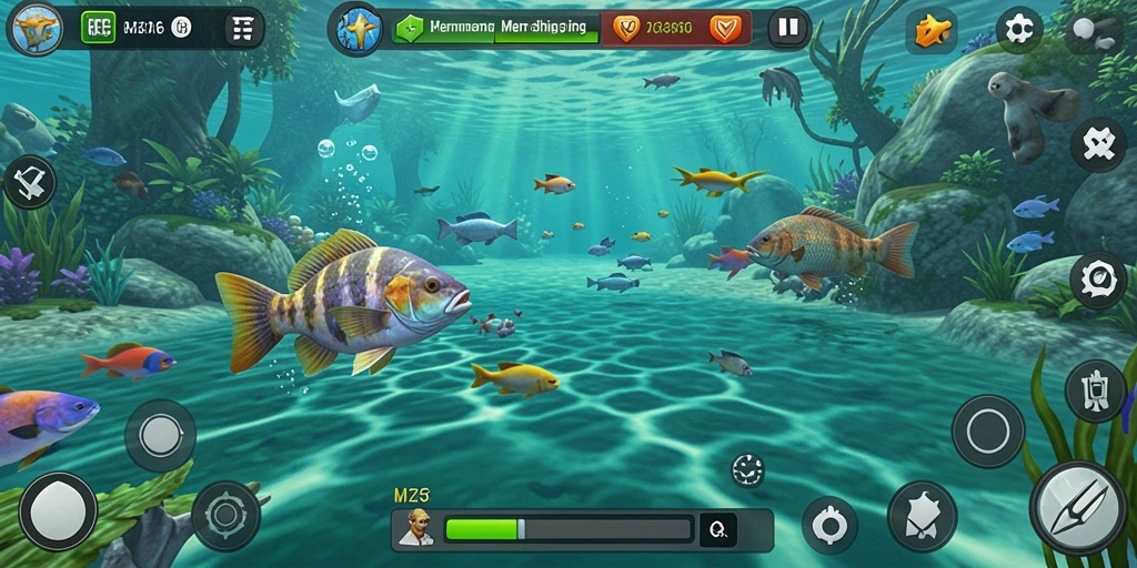 Tangkapan ikan seru dalam gameplay MZ356 yang memukau.