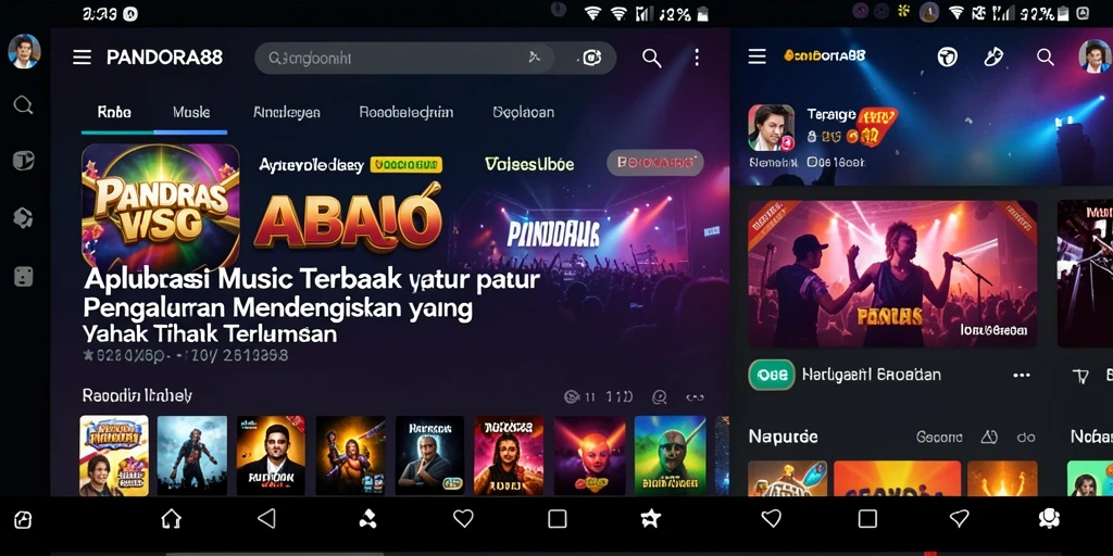 Tampilan antarmuka PANDORA88 menampilkan koleksi musik yang menarik.