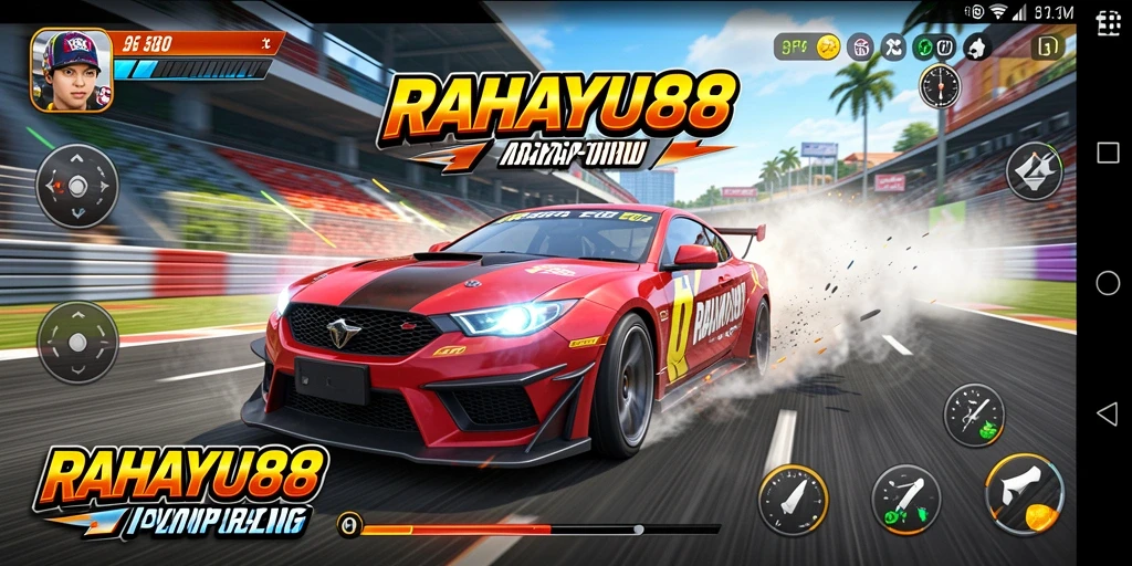 Screenshot gameplay RAHAYU88 menunjukkan action balap yang seru.