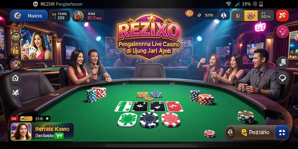 Tampilan gameplay REZIXO yang menarik dan interaktif di Live Casino.