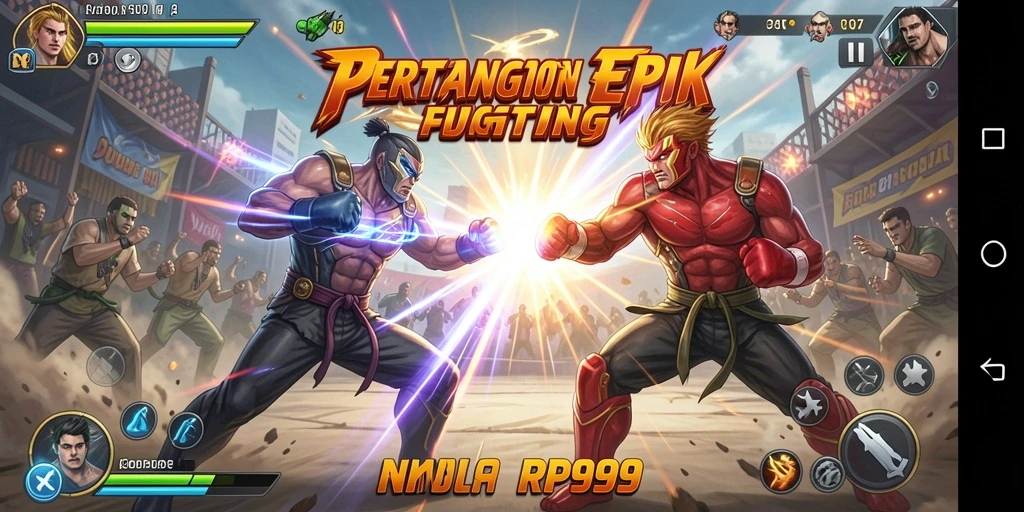 Screenshot RP99 menampilkan arena pertarungan dengan aksi mendebarkan.