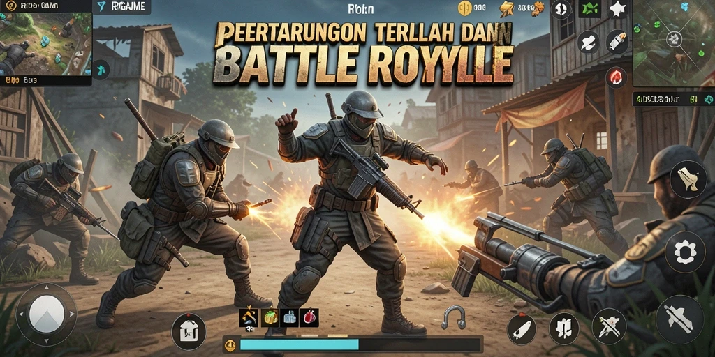 Gameplay intens dalam pertarungan Battle Royale yang mendebarkan.