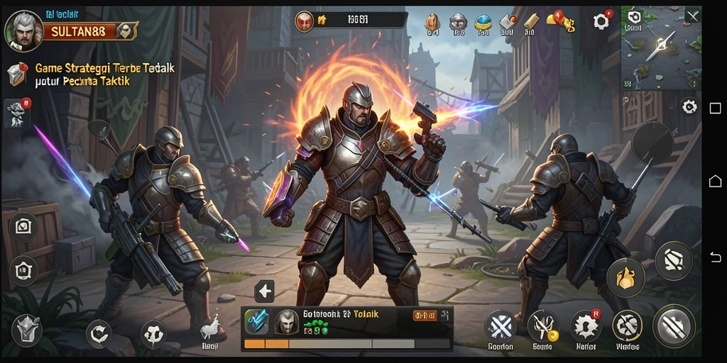 Screenshot gameplay yang menunjukkan pertempuran strategis di SULTAN88.