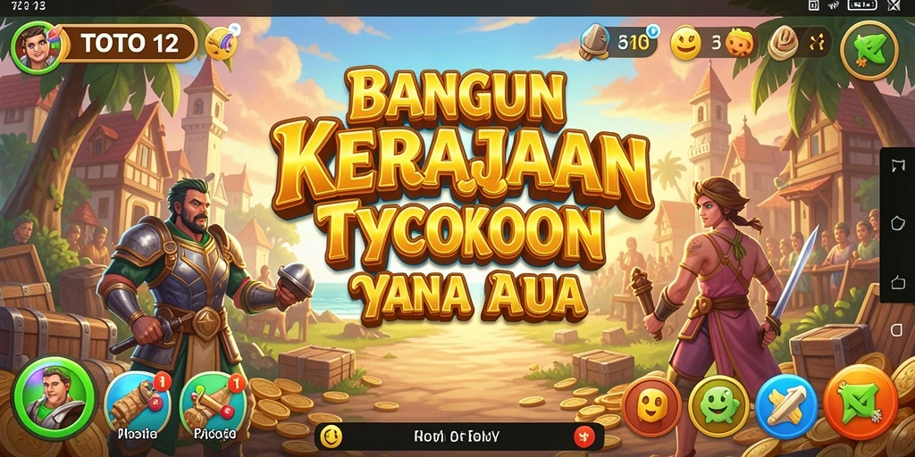 Screenshot TOTO12 menampilkan aksi seru dalam membangun bisnis Tycoon.